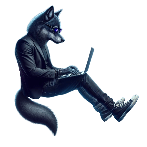 Wolf on Moon
